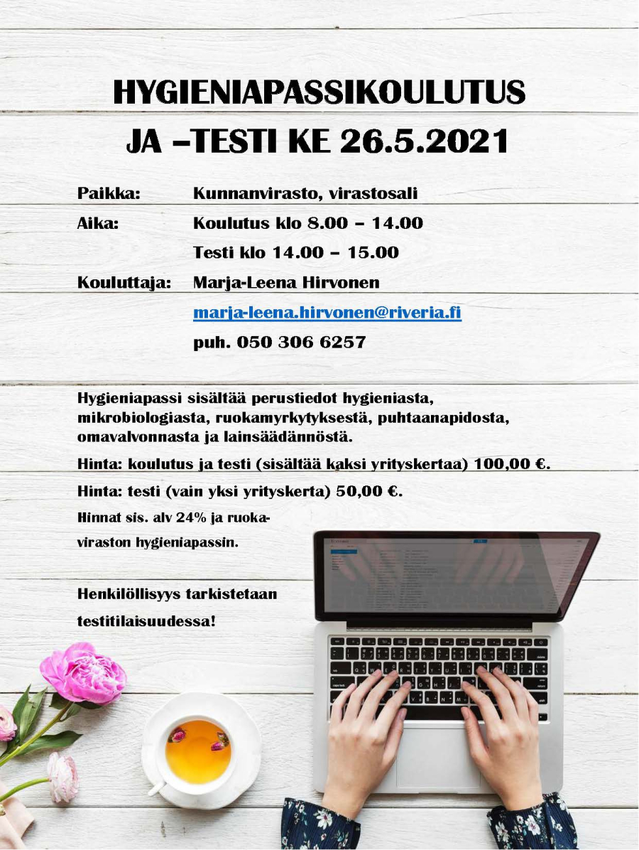 Hygieniapassikoulutus  ja -testi 26.5.