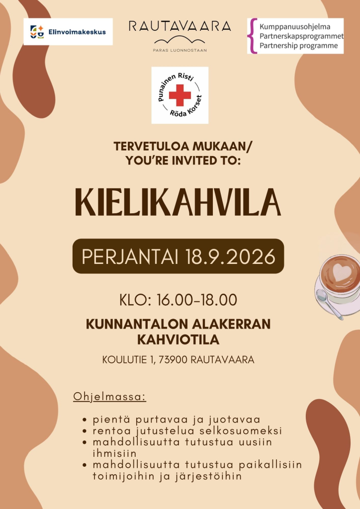 Kuvassa Kielikahvilan mainos päivälle 18.9.